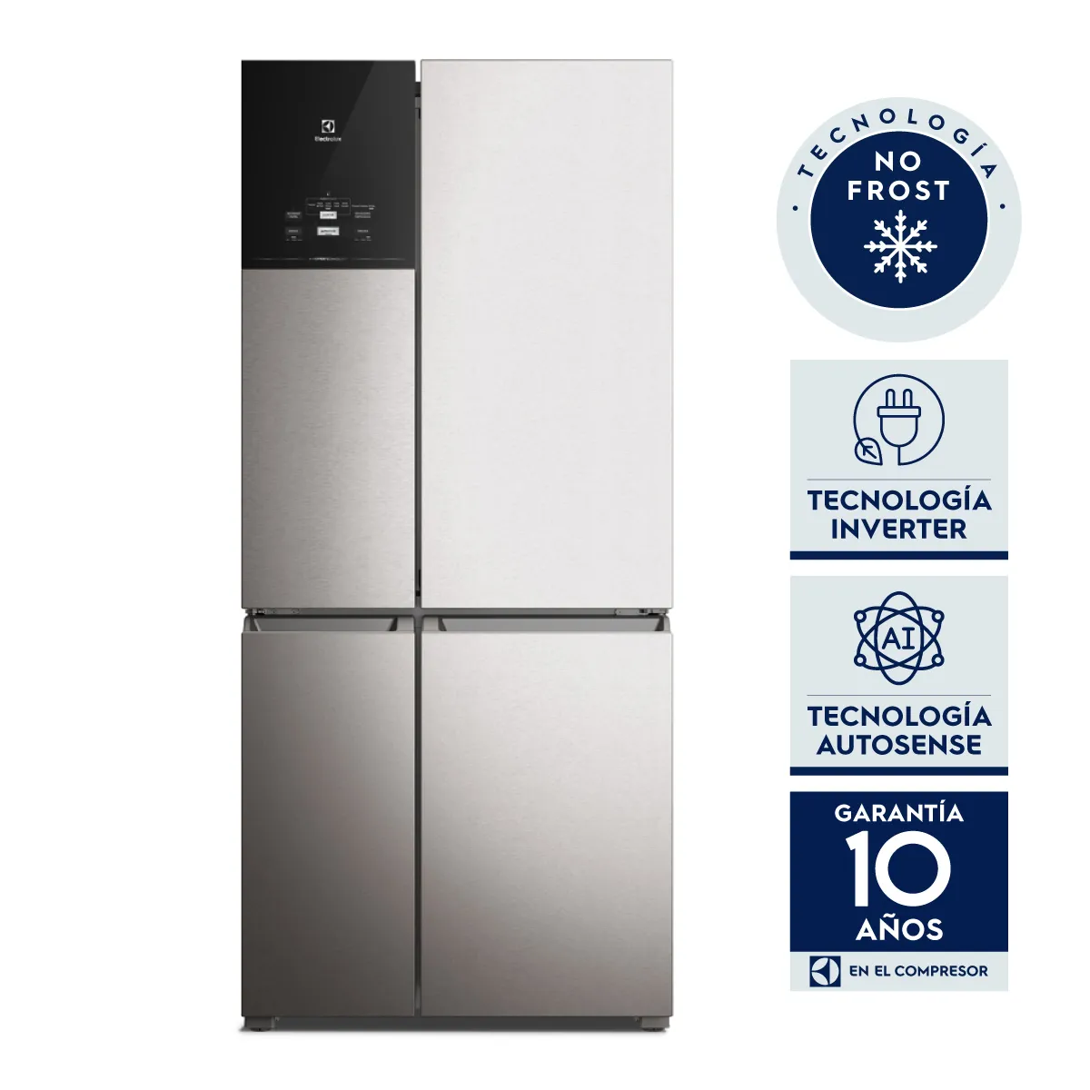 Heladera Electrolux Multidoor No Frost Inverter Flexispace 621L plata IQ8S